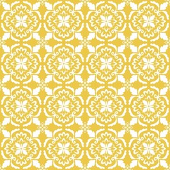 Modern geometric botanical pattern for fabric, wallpaper and gift wrapping. symmetrical floral textile design.