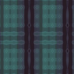 Repeating abstract pattern with geometric diamond shapes and wavy horizontal bands in shades of teal and deep blue