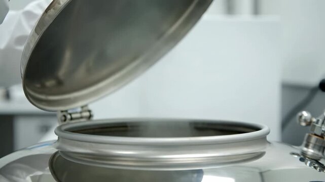 Stainless Steel Cryogenic Storage Tank Open