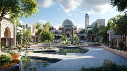 Serene Oasis: Architectural Marvel in a Lush Garden Setting