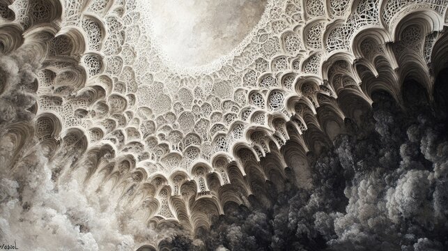 Intricate Architectural Fantasy: A Whimsical Digital Artwork