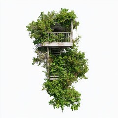Abandoned Structure Embraced by Lush Greenery and Nature's Growth