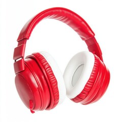 Vibrant Red Over-Ear Headphones with Comfortable Ear Cushions