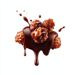 Delicious Chocolate Drizzle Over Crispy Caramel Popcorn Treat