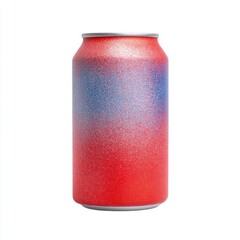 Bright Red and Blue Empty Can on White Background for Display