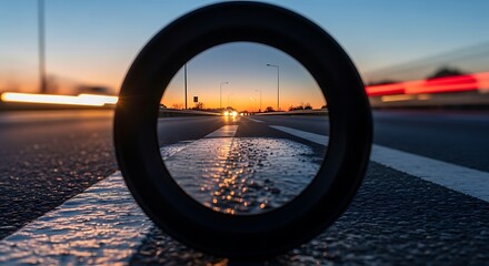 Road Tire Sunset Focus.