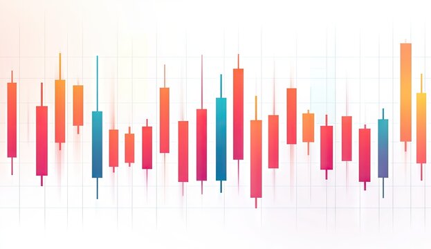 Colorful stock chart, showing price fluctuations