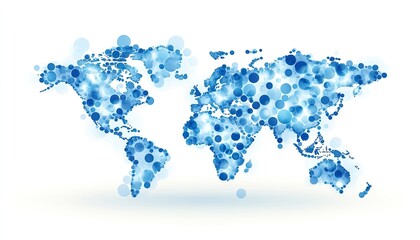 Fototapeta premium World map, blue, dots, abstract, globes