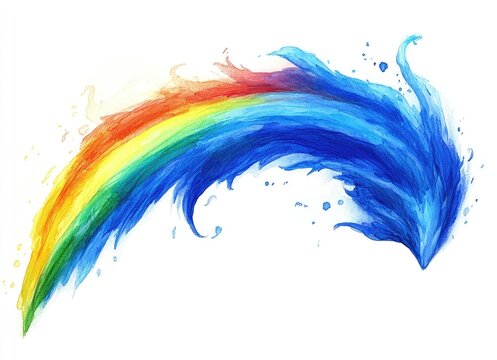 Abstract rainbow water splash