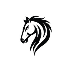 Horse Head Silhouette – Elegant Animal Logo Vector Illustration