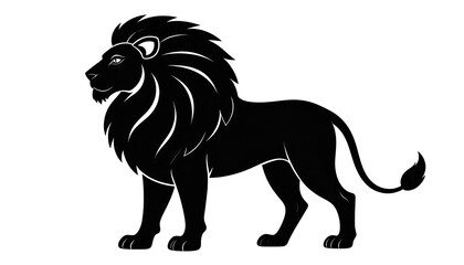 Fototapeta premium Silhouetted lion profile