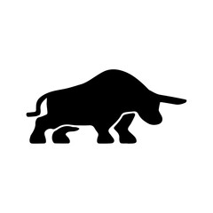 Silhouette of a Bull A Strong and Iconic Symbol of Power and Tenacity for Business