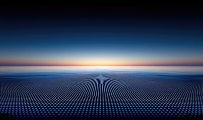 Vast digital landscape at dawn