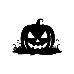 Spooky Silhouette A Jack-o'-Lantern Illustration for Halloween Decorations and Festive Designs