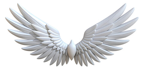 Fototapeta premium Elegant White Angel Wings Symbolizing Freedom and Spirituality on Black Background for Design Projects and Creative Illustrations