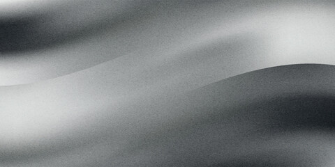Black dark gray silver white wave abstract background for design. Light wave, wavy line. Ombre gradient. Noise rough grungy grain brushed metal metallic © SONIA