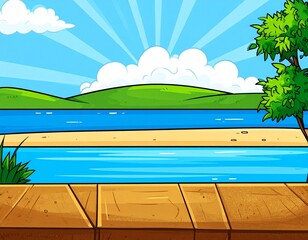 summer landscape with lake