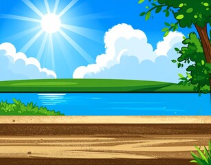 summer landscape with a lake