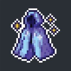 shimmering cloak in pixel art style