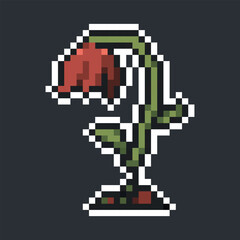 wilted flower in pixel art style