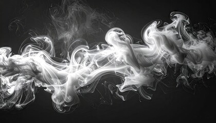 Abstract Black and White Swirl of Ink in Water Background Elegant Motion Dark Liquid Smoke Fluid Underwater Texture Photography