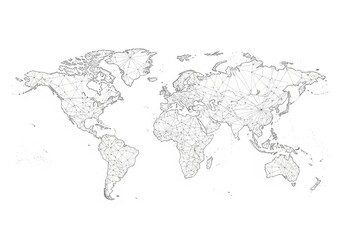 Detailed outline map of the world showing all countries and borders