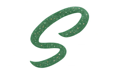 Fototapeta premium Number nine, green granular glitter texture, abstract 3d typography element on transparent background