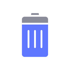 Blue Flat Trash Bin Delete Recycle Icon