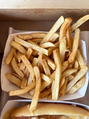 French fries in a container