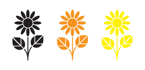 Bright summer flower symbols collection