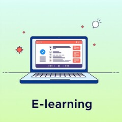 laptop computer with internet icons