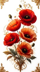 Gorgeous red blossoms with detailed petals high resolution picture