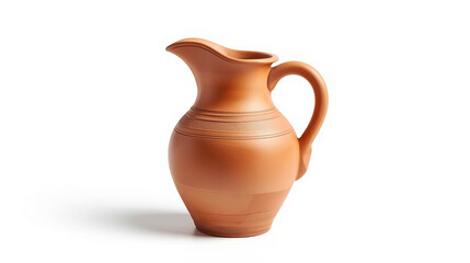 clay jug isolated on white