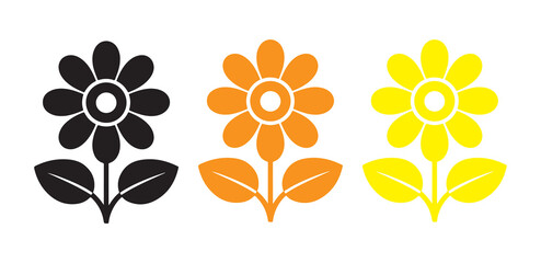 Obraz premium Bright summer flower symbols collection