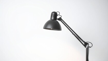 Black Metal Desk Lamp, Adjustable Arm, Modern Design, Office Lighting