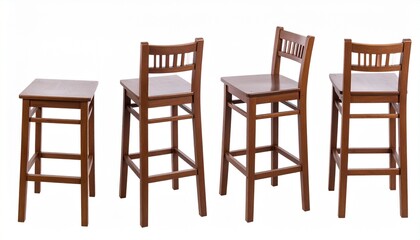 Wooden Bar Stools Set Kitchen Counter Height Chairs