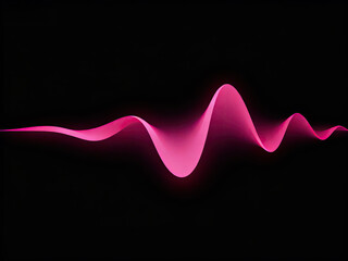 A pink wavy line on a black background creating an abstract and modern visual effect.