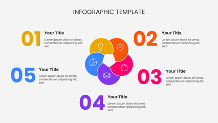 5 options modern infographic template for presentation