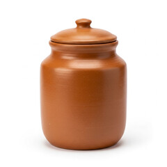 clay pot isolated on white background