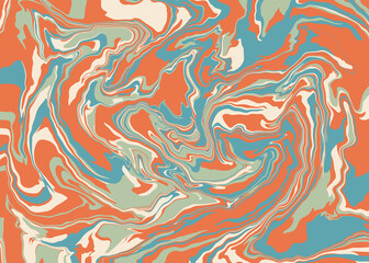 Abstract Marble Fluid Swirl Background in Retro Colors illustration design