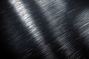 Brushed steel texture with diagonal light reflections, raw metallic surface creating industrial futuristic background.