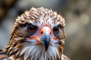 Fototapeta premium Majestic Close-Up of a Hawk with Sharp Eyes and Intricate Feather Detail