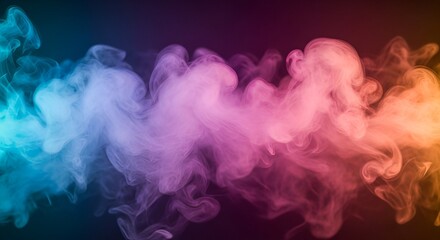 Ethereal smoke plume with vibrant gradient of blue, pink, and or