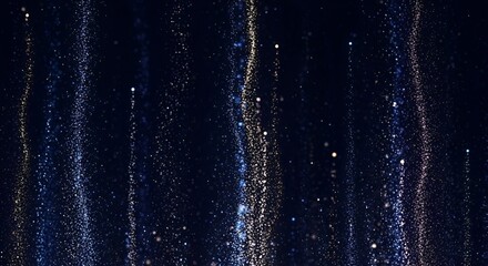 Shimmering Streams: A Cascade of Golden and Blue Particles on Da