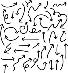 Vector art of hand drawn arrow collection, doodle arrows for design element
