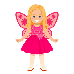 Girl In Halloween Flower Fairy Costume