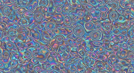 Iridescent Abstract: Swirling Rainbow Hues and Organic Cell-Like