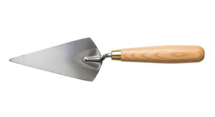 New pointing trowel with a wooden handle isolated PNG with Transparent Background