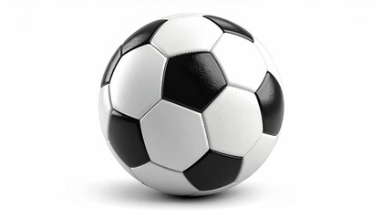 A classic black and white sphere with pentagons and hexagons, slightly shadowed