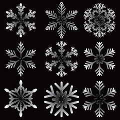 雪　クリスマス　冬　シルエット　アイコン